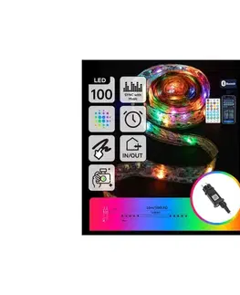 LED osvetlenie  B.V.  - LED RGBICW Vonkajší  reťaz 100xLED/10W/230V 10m IP44 + diaľkové ovládanie S104033U5