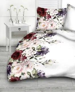 Obliečky Obliečky deluxe bavlnené Elena biela 200x140cm+90x70cm TiaHome