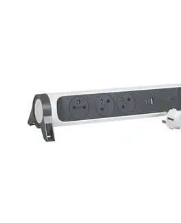 Predlžovacie káble Legrand 049416 - Predlžovací kábel s vypínačom 3Z Typ E + USB-A + USB-C 1,5m 049416