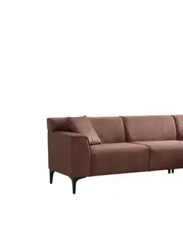 Sedacie súpravy Rohová sedacia súprava / Rohová pohovka New Petra R Corner - Cognac