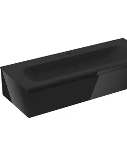 Kúpeľňový nábytok MEXEN/S - Orio kúpeľňová skrinka 120 cm s umývadlom Vela, 1 šuplík, čierna lesk/čierna mat 91A10-12023-1-BF70-W23M71