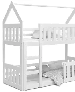 Postele ArtAJ Detská poschodová posteľ TINNY mini | biela 80 x 190 cm