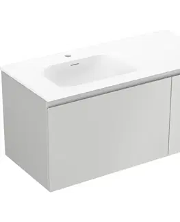 Kúpeľňový nábytok MEXEN/S - Orio kúpeľňová skrinka 90 cm s umývadlom Vela ľavá, 1S, 1D, sivá mat/biela mat 91A13-09047-3-BBFF62-W23L01