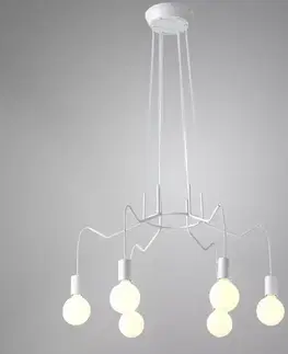 Moderné lampy do obývačky Basso Závesné svietidlo 6x40w E27 Biela matná