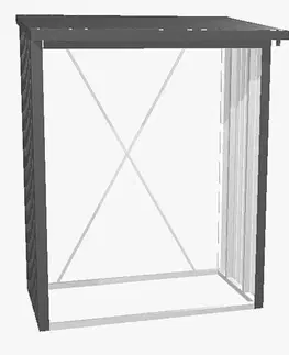 Drevníky Biohort Drevník BIOHORT Woodstock 157 x 102 x 199 cm (tmavo šedá metalíza)