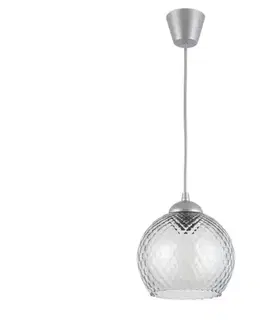 Svietidlá BRILAGI - LED luster na lanku R GLASS 1xE27/60W/230V pr. 25 cm strieborná/dymovo-sivá NSTK7486+TK8612A
