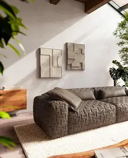 Pohovky DELIFE Veľká pohovka Freestyle 280x110 cm mikrovlákno taupe vintage prešívaná