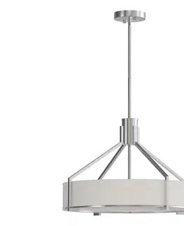 Svietidlá Open Design OR85624-Luster na tyči DORETTO 4xE27/15W/230V pr. 50 cm matný chróm/biela OR85624