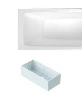 Vane Obdĺžniková vaňa SAT Feel 170x75 cm smaltovaná oceľ ľavá aj pravá SATBVFEEL170753 SATBVFEEL170753