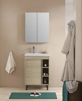 Kúpeľňový nábytok Kúpeľňová zostava s umývadlom a zrkadlovou skrinkou Naturel Lucca 59x70x45 cm dub mat LUCCASET60D LUCCASET60D
