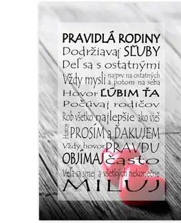 Obrazy s textom Obraz s textom - Pravidlá...srdcia