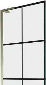 Sprchové dvere MEXEN/S - Next L vaňová zástena FIX 70 x 150, čierna vzor, zlatá 895-070-000-03-77-50