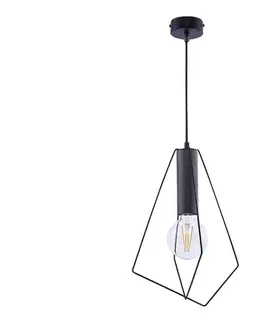 Svietidlá Jupiter 1644 - Luster na lanku KAIR 1xE27/60W/230V čierna/grafit 1644