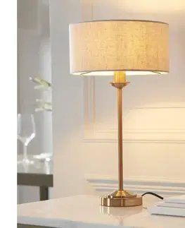 Lampy Endon 110728 - Stolná lampa HIGHCLERE 1xE14/7W/230V béžová/mosadz 110728