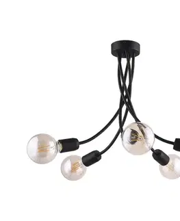 Svietidlá Jupiter 1640 - Luster na tyči LUCE 5xE27/60W/230V čierna 1640
