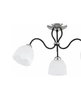 Svietidlá  Prisadený luster ARIEL 3xE27/15W/230V lesklý chróm/čierna 62637