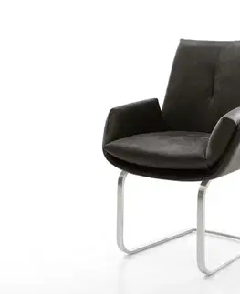 Jedálenské stoličky DELIFE Jedálenská stolička Clea-Flex mikrovlákno antracitová vintage jedálenská stolička plochý nerezová oceľ