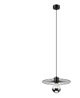 Svietidlá  Luster na lanku MONTANA 1xE27/15W/230V pr. 30 cm čierna LM-1.265/300