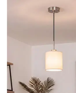 Svietidlá BRILAGI - LED luster na lanku NUBILA 1xE27/60W/230V priemer 14 cm čierna/krémová EG32517+BG1585