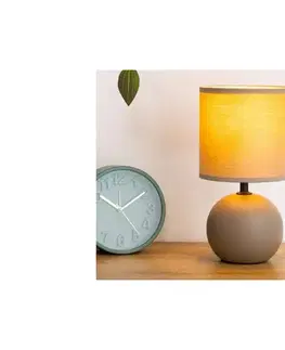 Lampy Atmosphera - Stolná lampa TIMÉO 1xE14/60W/230V taupe/krémová 116289I