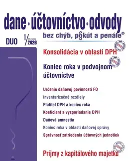 Dane, účtovníctvo Dane účtovníctvo odvody 1 2026 - Koniec roka v daňovej a účtovnej oblasti - Kolektív autorov