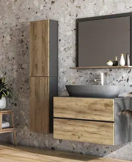 Kúpeľňový nábytok NABBI Baleta 80 kúpeľňa antracit / craft zlatý