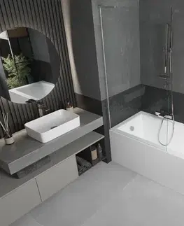 Sprchové dvere MEXEN/S - Next L vaňová zástena FIX 90 x 150, transparent, nikl kartáčovaný 895-090-000-03-00-97