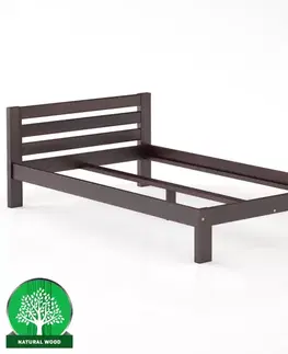 Drevené postele Posteľ borovica LK105–120x200 orech