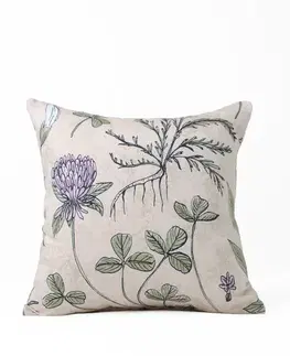 Dekoračné obliečky MKLozkoviny.sk Saténová obliečka na vankúš 40 x 40 cm - Herbár béžový-  -