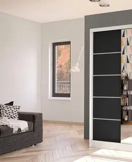 Šatníkové skrine Šatníková skriňa SAN 3 biela/čierna