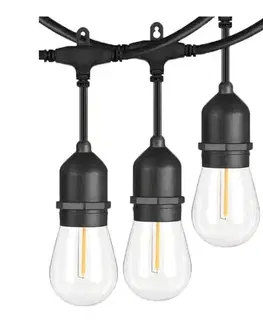 LED osvetlenie  LED vonkajší dekoratívny reťazec 15xE27/1W/230V 15 m IP65 čierny 5903271845842