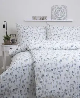 Obliečky MKLozkoviny.sk Krepové obliečky Renforcé - Nezábudky - 140 × 200 cm - 70 x 90 cm