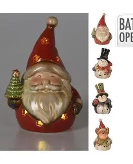 Mikuláš, Santa Kinekus Postavička vianočná LED 12x9x17 cm mix /santa , sob , snehuliak ,tucniak /