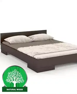Dvojlôžkové postele Posteľ drevené  buk Skandica Spectrum Nízka 180x200 Palisander