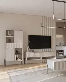 Obývacie steny ORLANDO obývacia zostava, kašmír/kašmír ryhovaný