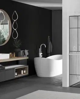 Sprchové dvere MEXEN/S - Kioto+ Sprchová zástena WALK-IN s poličkou a držiakom uterákov 120 x 200, čierny vzor, biela 800-120-121-20-78
