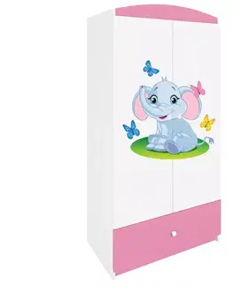 Skrine do izieb Skriňa Babydreams Ružová – Slon