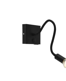 Nástenné osvetlenie Moderná flexibilná nástenná lampa USB čierna - Zeno
