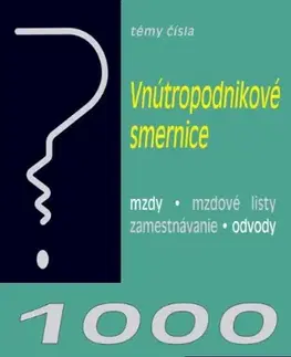 Ekonómia, manažment - ostatné 1000 riešení 4 2024 - Vnútropodnikové smernice mzdové