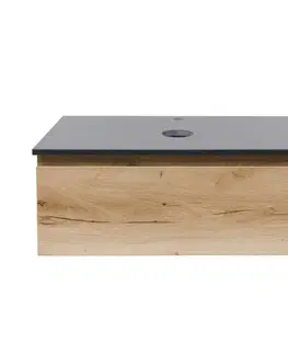 Kúpeľňový nábytok Kúpeľňová skrinka s technickým kameňom SAT B-Way 79x30x45 cm dub BWAY80OAKTK BWAY80OAKTK