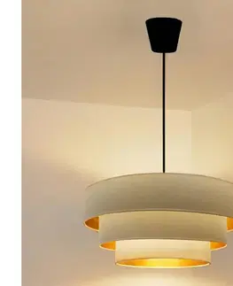 Svietidlá BRILAGI - Luster na lanku LUNETA 1xE27/60W/230V priemer 40 cm krémová/zlatá 8590828052104