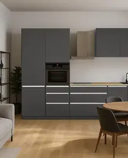 Kuchynské linky KONDELA Asti 330 kuchynská linka 330 antracit matná / antracit