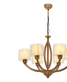 Svietidlá  Luster na reťazi LAHORE 6xE27/40W/230V bronzový 301AUR1306