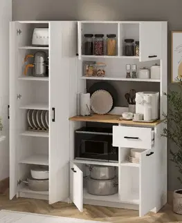 Kuchynské linky JASMÍNA malá kuchynská linka, biela/dub zafírový