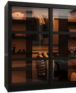 Šatníkové skrine Skriňa Dome 180 čierna