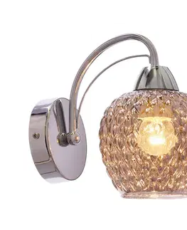 Nástenné svetlá Nástenná lampa TOBIAS chróm 1x40W E27 dymové tienidlo