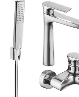 Kúpeľňové batérie MEXEN/S - Axel R72 SET vaňová a umývadlová batéria, chróm 73813R72-00