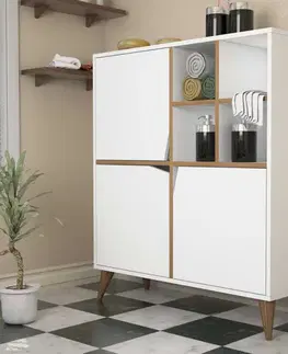Komody Viacúčelová skrinka Pulse - White, Walnut