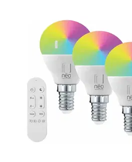 LED osvetlenie  NEO 07745CDO - Sada 3x stmievateľných LED žiaroviek RGB+CCT E14/6W/230V Wi‑Fi + diaľkové ovládanie 07745CDO