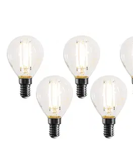LED osvetlenie Sada 5 stmievateľných LED žiaroviek E14 Filament G45 číra 4W 470 lm 2700K